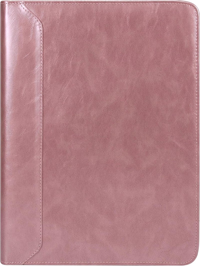 Wekinor Planner Binder,Padfolio for Women,Leather Binder 3 Ring, A4 Binder Planner with Laptop Pocket,Legal Size Portfolio Organizer,Business Portfolio for Women,Rose Gold - Image 4